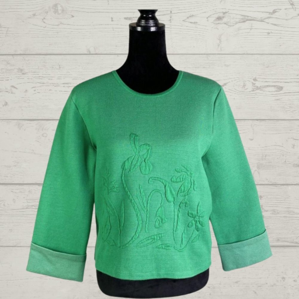 MOTH for ANTHROPOLOGIE Green Cuffed Sweatshirt size small